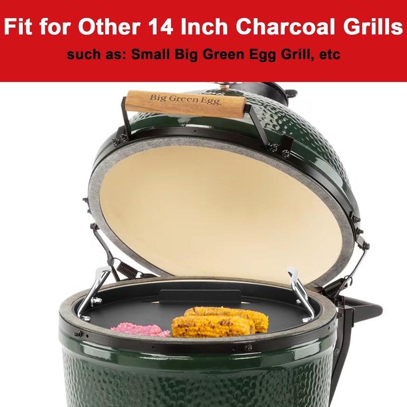DELSbbq Full Size Griddle Inserts for Weber 14" Charcoal Grills Smokey Joe/Smokey Joe Premium/Smokey Mountain Cooker Smoker, Flat Top Griddle for Small Big Green Egg Grills, Replacement Part for Weber 7431 - Image 4